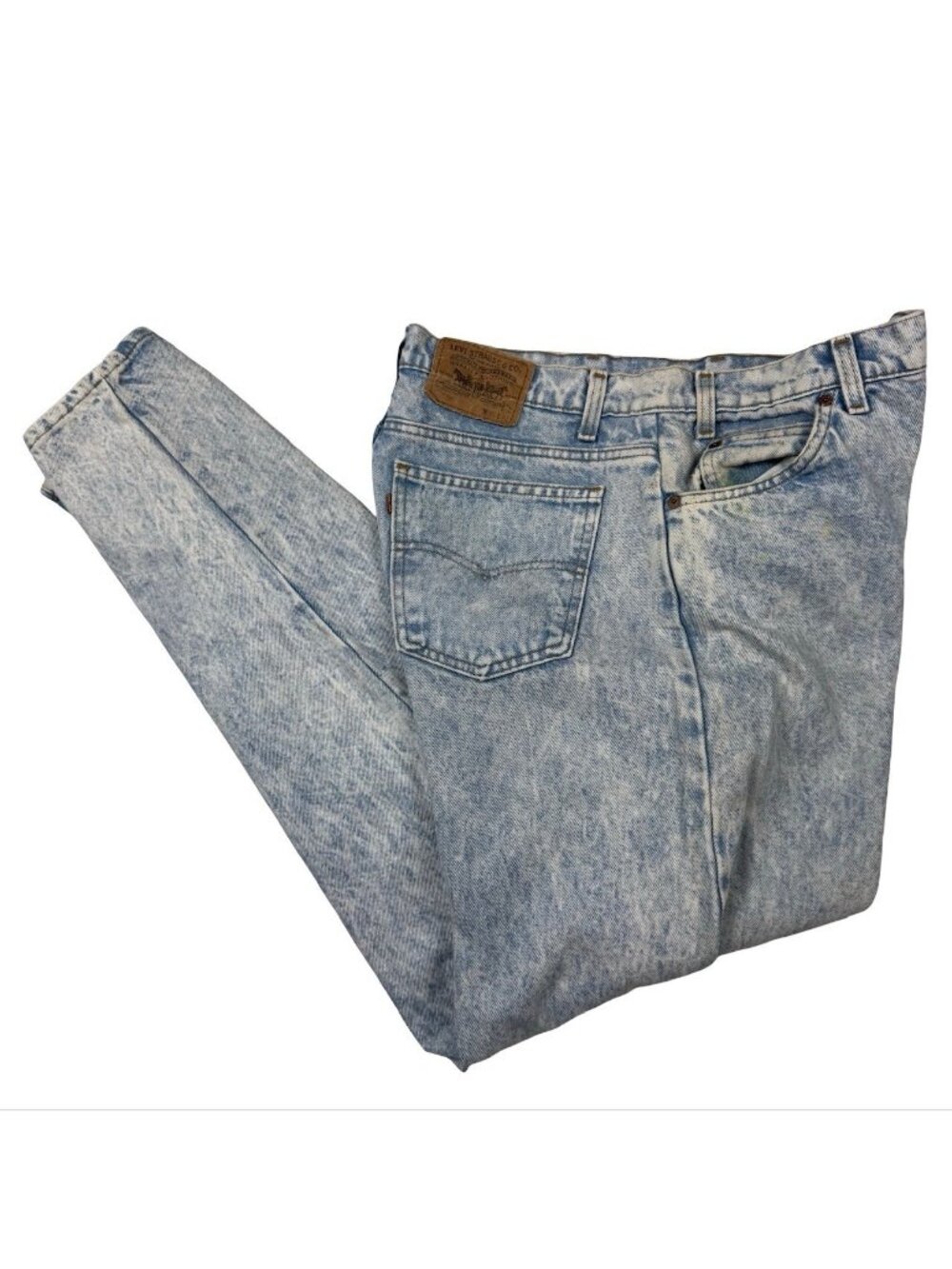 VTG Levi's Men's 550 Acid Wash Orange Tag Jeans Blue • USA • 36x34